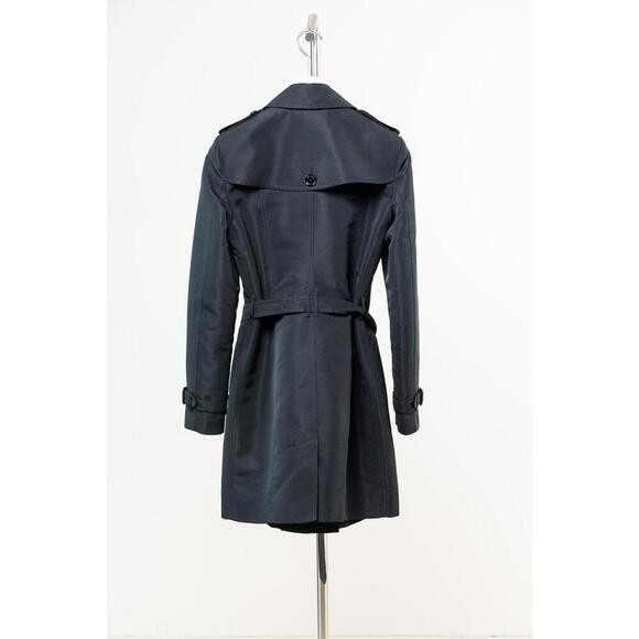 Burberry Brit Classic Black Single Breasted Trench Wool/Polyamide - Picture 2 of 3